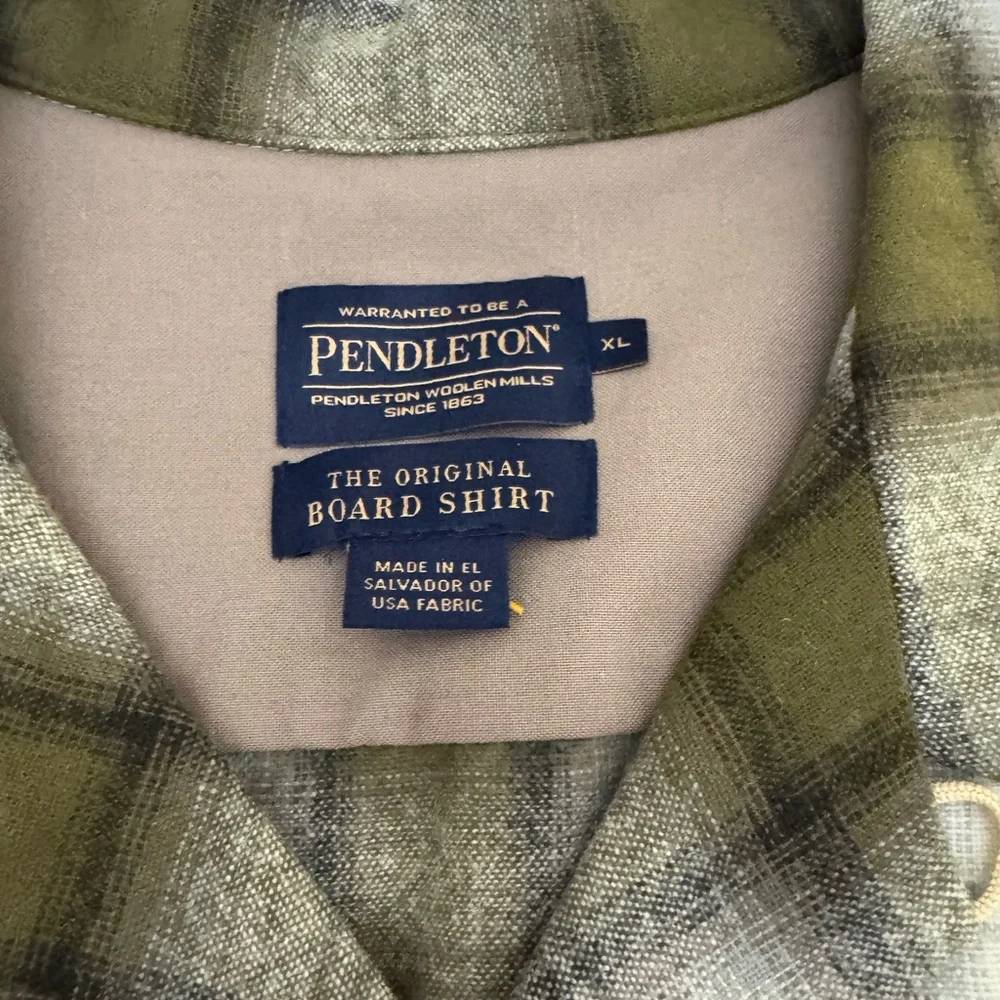 NWT Pendleton Men's Green Plaid Board Shirt- Size XL - Picture 7 of 10